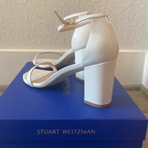 White Stuart Weitzman Block Heel